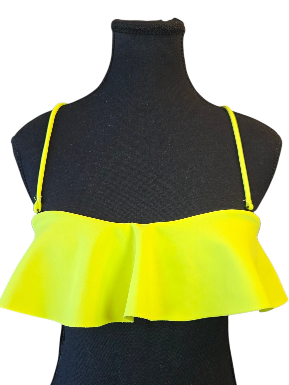 Kendall & Kylie Neon Yellow Ruffle Bikini Top Size Small